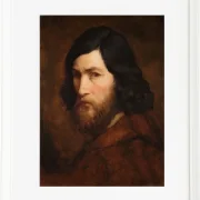 Jean-François Millet – Selbstbildnis 1850 | Giclée Kunstdruck gerahmt