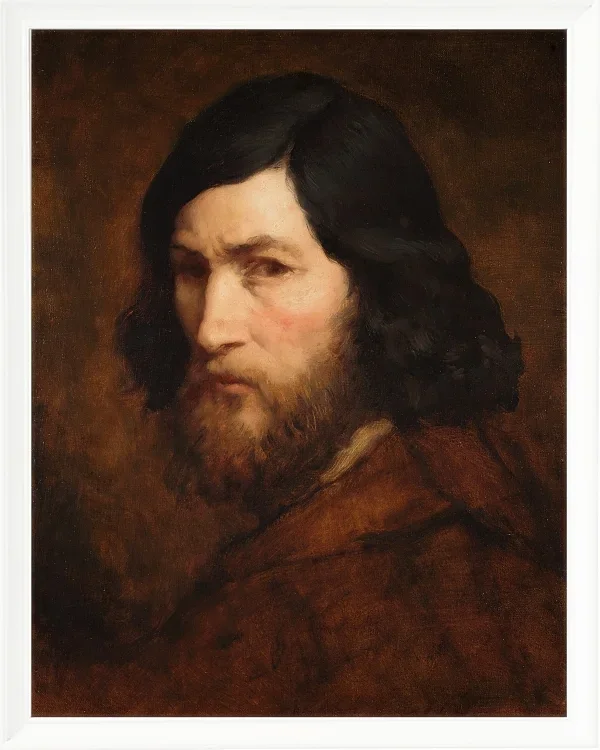Jean-François Millet – Selbstbildnis 1850 | Giclée Kunstdruck gerahmt