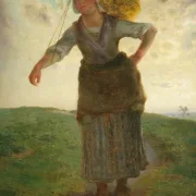 Jean-François Millet | En normannisk malkepige i Gréville – 1871 | Indrammet kunsttryk | Realisme