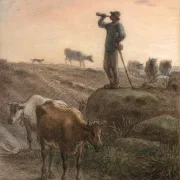 Jean-François Millet | Kalder køerne hjem - 1866 | Indrammet kunsttryk | Realisme