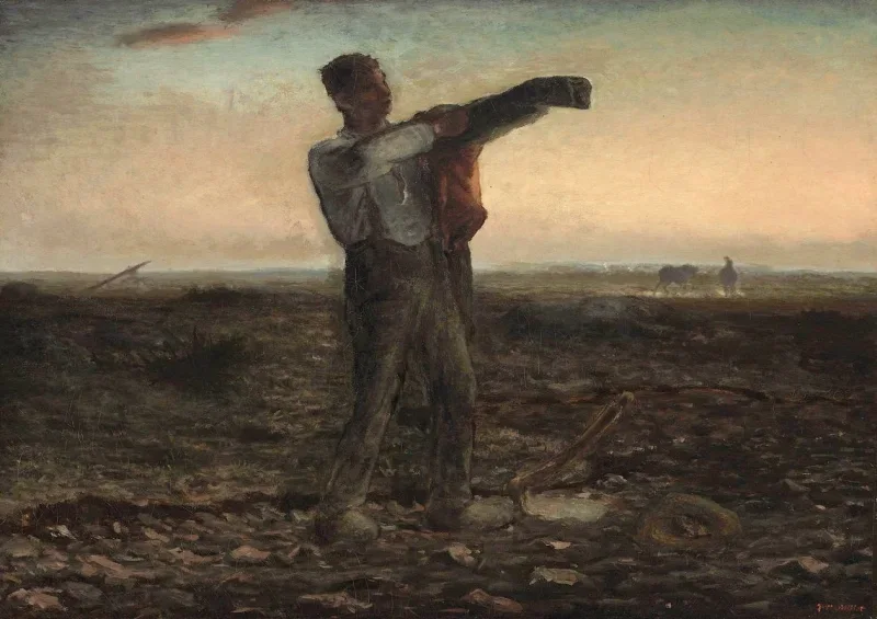 Jean-François Millet | Abendstimmung - 1814 | Gerahmter Kunstdruck | Realismus