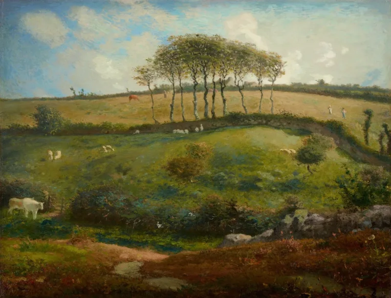 Jean-François Millet – Weide bei Cherbourg 1871 | Giclée Kunstdruck gerahmt