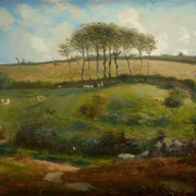 Jean-François Millet – Weide bei Cherbourg 1871 | Giclée Kunstdruck gerahmt