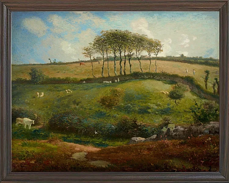 Jean-François Millet – Weide bei Cherbourg 1871 | Giclée Kunstdruck gerahmt