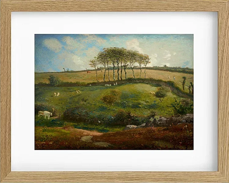 Jean-François Millet – Weide bei Cherbourg 1871 | Giclée Kunstdruck gerahmt