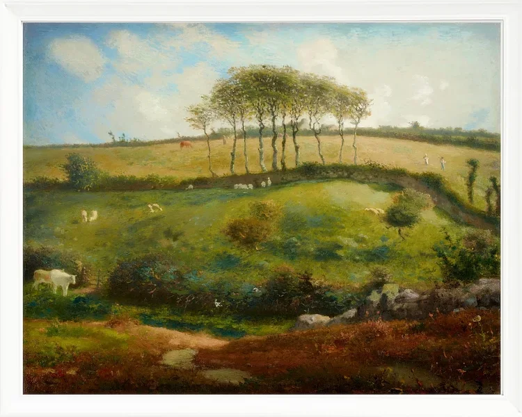 Jean-François Millet – Weide bei Cherbourg 1871 | Giclée Kunstdruck gerahmt