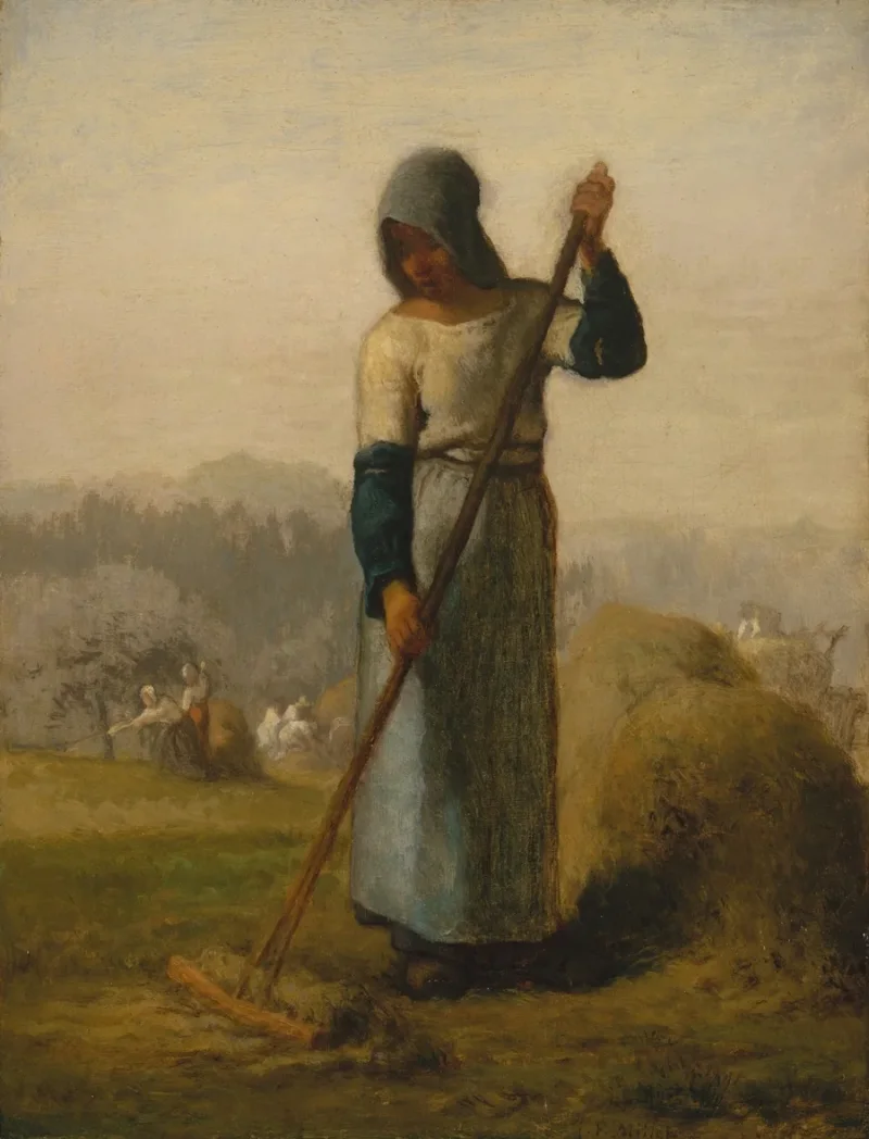 Jean-François Millet –Frau mit Rechen 1856 | Giclée Kunstdruck gerahmt