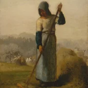 Jean-François Millet –Frau mit Rechen 1856 | Giclée Kunstdruck gerahmt
