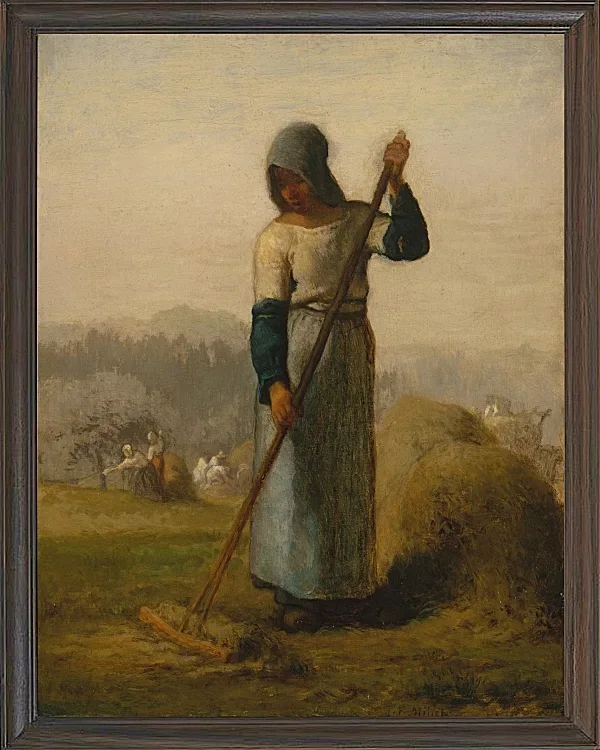 Jean-François Millet –Frau mit Rechen 1856 | Giclée Kunstdruck gerahmt