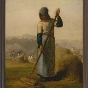 Jean-François Millet –Frau mit Rechen 1856 | Giclée Kunstdruck gerahmt