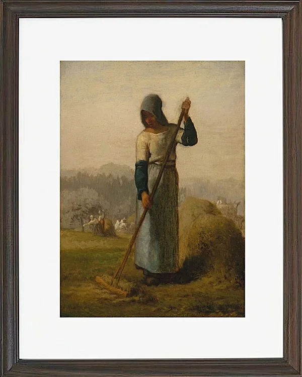 Jean-François Millet –Frau mit Rechen 1856 | Giclée Kunstdruck gerahmt