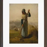 Jean-François Millet –Frau mit Rechen 1856 | Giclée Kunstdruck gerahmt