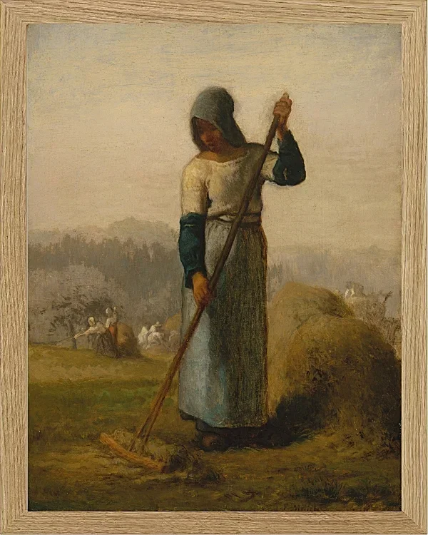 Jean-François Millet –Frau mit Rechen 1856 | Giclée Kunstdruck gerahmt