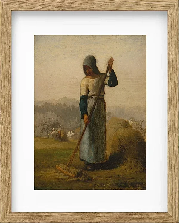 Jean-François Millet –Frau mit Rechen 1856 | Giclée Kunstdruck gerahmt