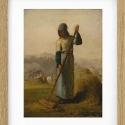 Jean-François Millet –Frau mit Rechen 1856 | Giclée Kunstdruck gerahmt