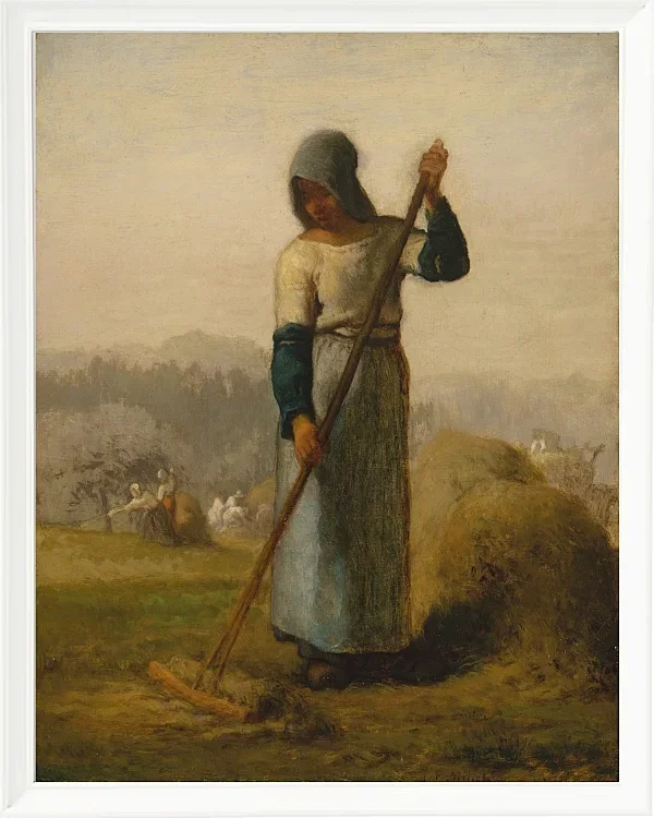 Jean-François Millet –Frau mit Rechen 1856 | Giclée Kunstdruck gerahmt