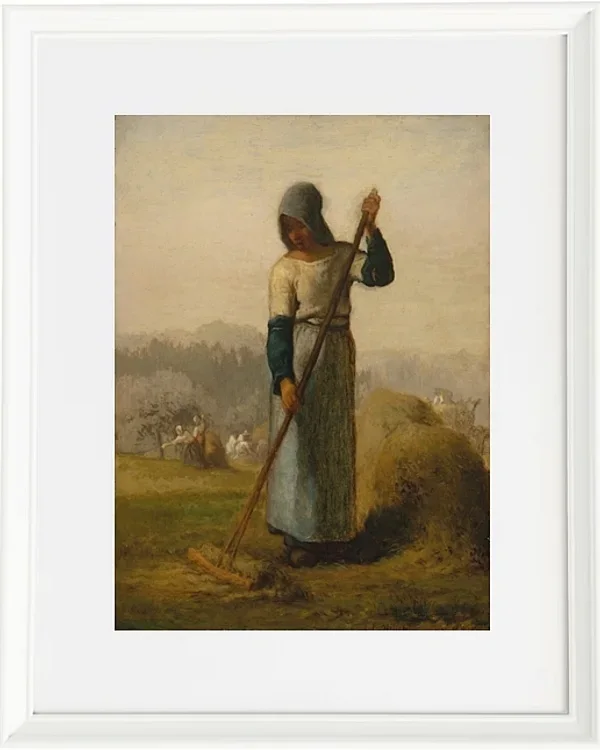 Jean-François Millet –Frau mit Rechen 1856 | Giclée Kunstdruck gerahmt