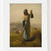 Jean-François Millet –Frau mit Rechen 1856 | Giclée Kunstdruck gerahmt
