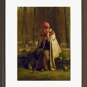 Jean-François Millet – Sitzende Schäferin 1852 | Giclée Kunstdruck gerahmt