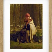 Jean-François Millet – Sitzende Schäferin 1852 | Giclée Kunstdruck gerahmt