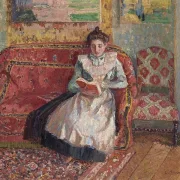 Jeanne Pissarro, bekannt als Cocotte, lesend – 1899