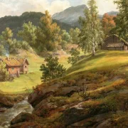 Johan Christian Dahl | Gård ved Lysekloster - 1841 | Indrammet kunsttryk | Romantic | formida