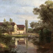 Johan Christian Dahl | Udsigt over Plauen ved floden Weisseritz - 1822| Indrammet kunsttryk | Romantic | formida