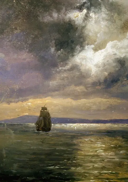 Johan Christian Dahl | Udsigt over Dresden i måneskin - 1839 | Indrammet kunsttryk | Romantic | formida