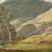 Johan Christian Dahl | Udsigt over Gallerne i Lærdal - 1833 | Indrammet kunsttryk | Romantic | formida
