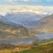 Johan Christian Dahl | Udsigt over Hjelle i Valdres - 1850 | Indrammet kunsttryk | Romantic | formida