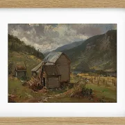 Johan Christian Dahl – Ansicht von Hjelle in Valdres  1850 | Giclée Kunstdruck gerahmt