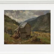Johan Christian Dahl – Ansicht von Hjelle in Valdres  1850 | Giclée Kunstdruck gerahmt