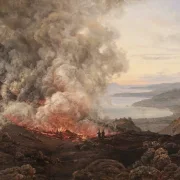 Johan Christian Dahl | Udbrud af vulkanen Vesuv - 1821 | Indrammet kunsttryk | Romantic | formida