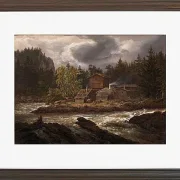 Johan Christian Dahl – Ansicht von Hønefossen  1847 | Giclée Kunstdruck gerahmt