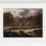 Johan Christian Dahl – Ansicht von Hønefossen  1847 | Giclée Kunstdruck gerahmt