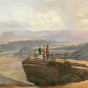 Johan Christian Dahl | Blick von der Bastei - 1819 | Gerahmter Kunstdruck | Romantik | formida