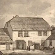 Johan Christian Dahl | Gård i Sorø - 1818 | Indrammet kunsttryk | Romantic | formida