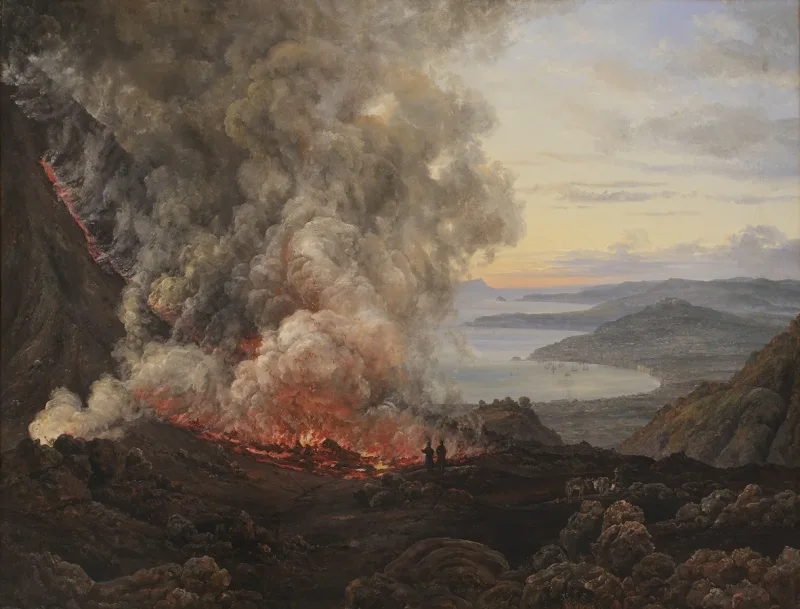 Johan Christian Dahl – Ausbruch des Vulkans Vesuv  1821 | Giclée Kunstdruck gerahmt