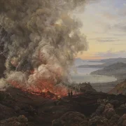 Johan Christian Dahl – Ausbruch des Vulkans Vesuv  1821 | Giclée Kunstdruck gerahmt