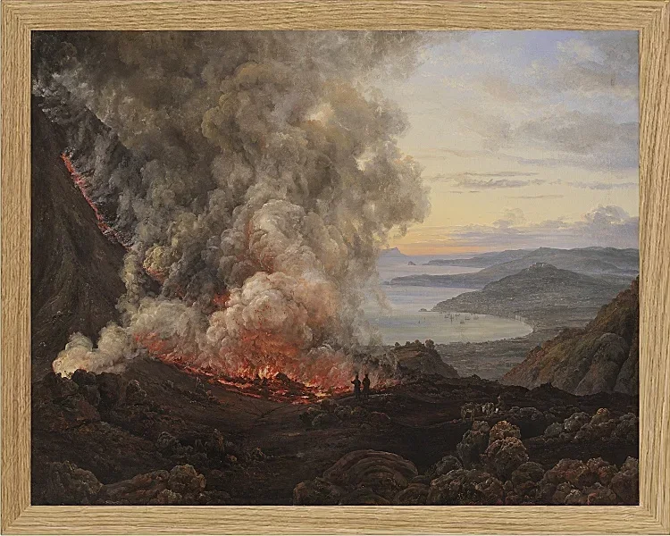 Johan Christian Dahl – Ausbruch des Vulkans Vesuv  1821 | Giclée Kunstdruck gerahmt