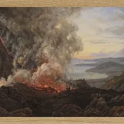 Johan Christian Dahl – Ausbruch des Vulkans Vesuv  1821 | Giclée Kunstdruck gerahmt