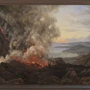 Johan Christian Dahl – Ausbruch des Vulkans Vesuv  1821 | Giclée Kunstdruck gerahmt
