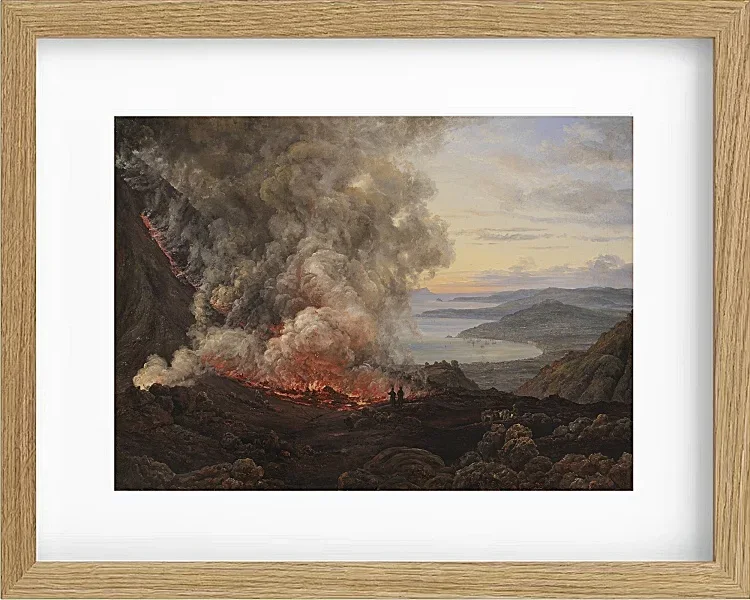 Johan Christian Dahl – Ausbruch des Vulkans Vesuv  1821 | Giclée Kunstdruck gerahmt