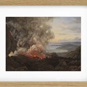 Johan Christian Dahl – Ausbruch des Vulkans Vesuv  1821 | Giclée Kunstdruck gerahmt