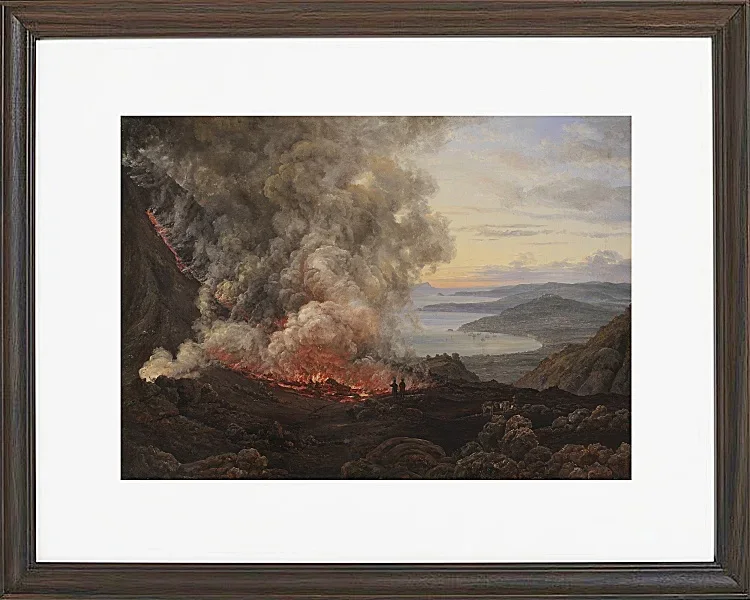 Johan Christian Dahl – Ausbruch des Vulkans Vesuv  1821 | Giclée Kunstdruck gerahmt