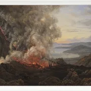 Johan Christian Dahl – Ausbruch des Vulkans Vesuv  1821 | Giclée Kunstdruck gerahmt