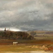 Johan Christian Dahl | Landskab nær Dresden med en hvid hest - 1819 | Indrammet kunsttryk | Romantic | formida