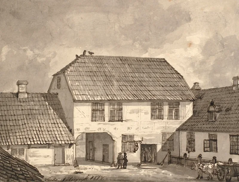 Johan Christian Dahl – Bauernhof in Sorø  1818 | Giclée Kunstdruck gerahmt
