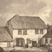 Johan Christian Dahl – Bauernhof in Sorø  1818 | Giclée Kunstdruck gerahmt