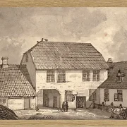 Johan Christian Dahl – Bauernhof in Sorø  1818 | Giclée Kunstdruck gerahmt
